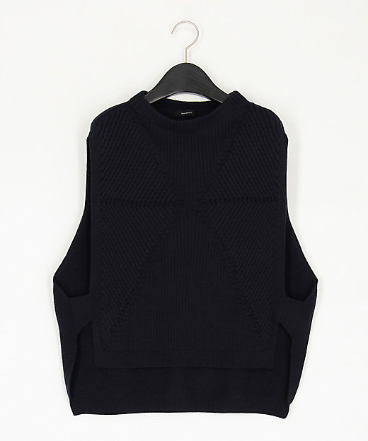 ＋サイズ 〕 ダイヤ柄 ニットベスト（7832II08） | Gabardine