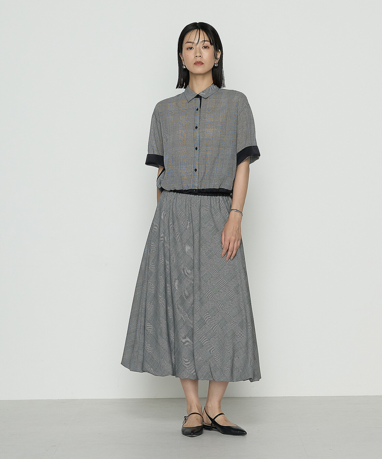 シアーグレンチェック バルーンスカート（0103FM01） | COMME