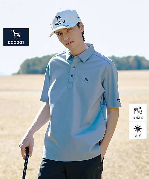 ADABAT NAVY】プラチナポン半袖ポロシャツ