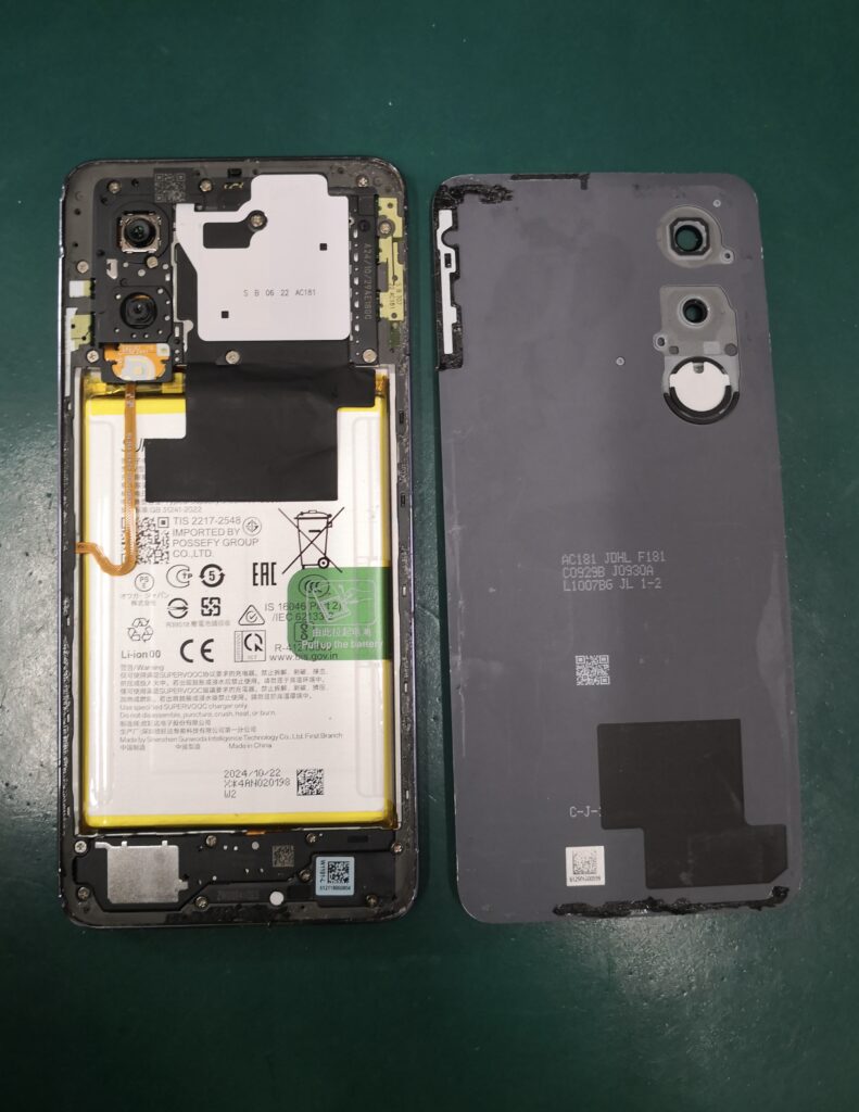 OPPO Reno A3 5G 画面ひび割れ即日修理 データそのまま タッチ不可