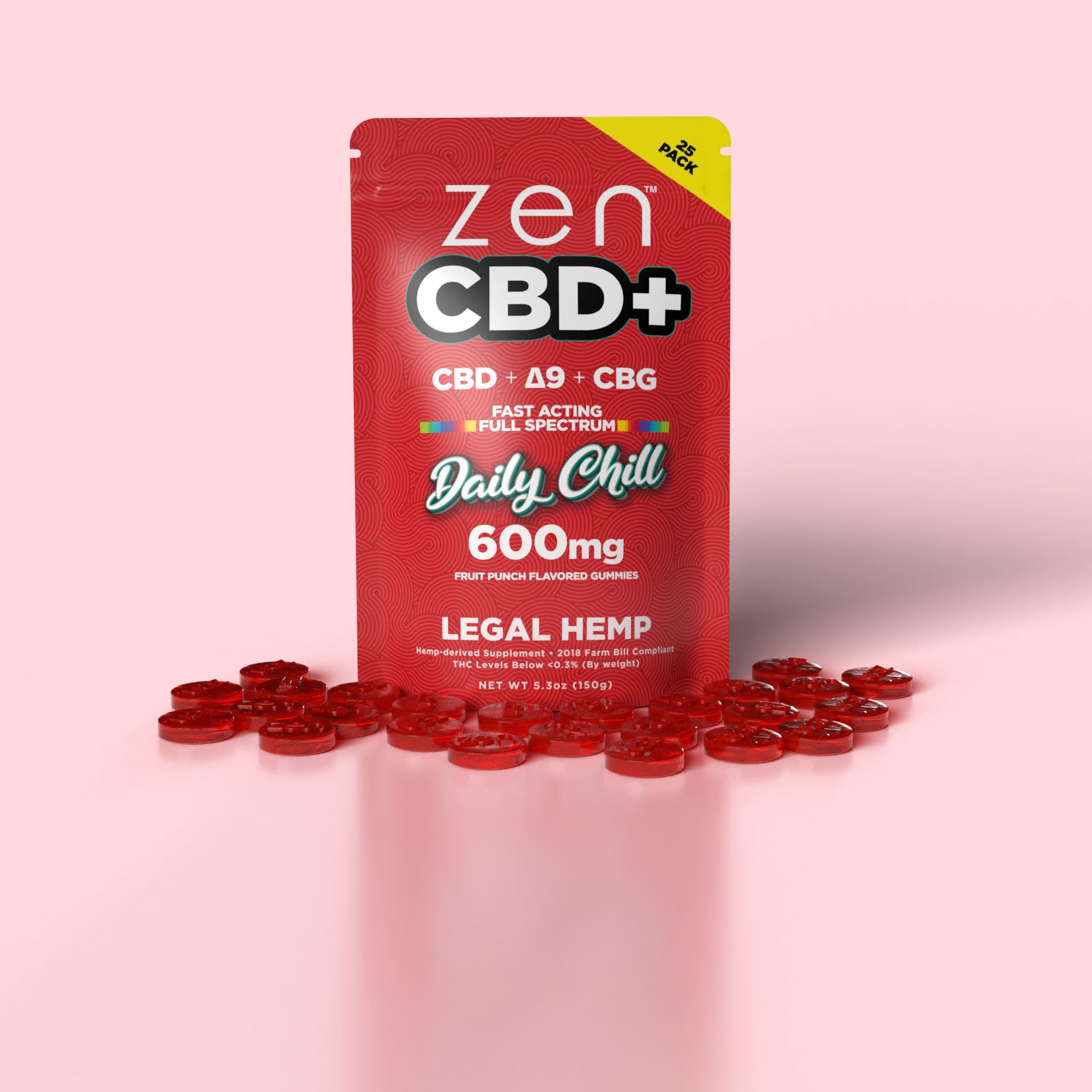 600mg CBD & Delta 9 THC with CBG | Daily Chill Gummies – Zen