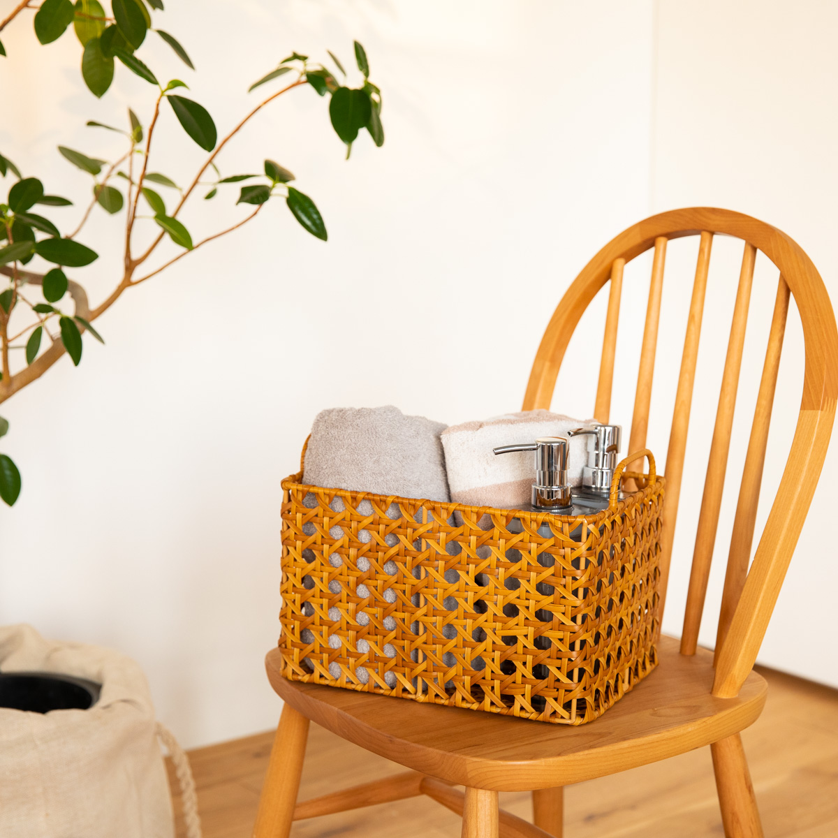 洗える八つ目編みレクトバスケット | itomani（いとまに）｜日常の「暇