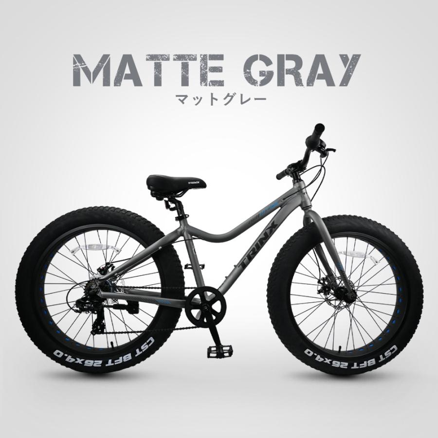 迫力の極太タイヤ4.0インチ ! ファットバイク Wディスク 軽量アルミ 7