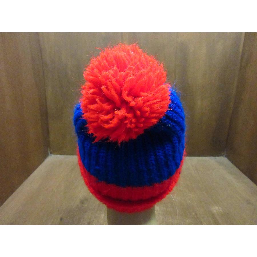 ビンテージ80's○GOOD BUDDYツートンニット帽赤×青○231127i3-m-cp-knt