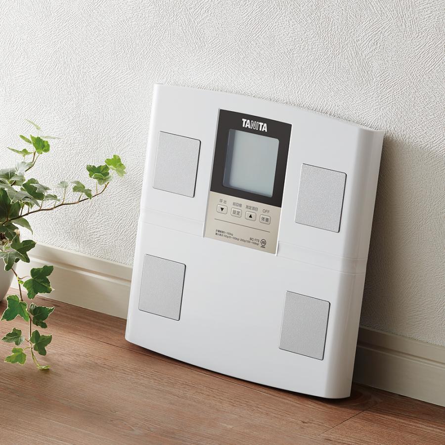 TANITA（タニタ） 体組成計 ホワイト 体重計 立てかけ収納 乗るピタ