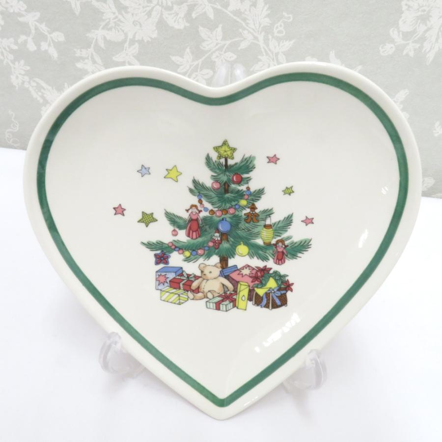 NIKKO（ニッコー） 食器 クリスマスプレート 小皿 ハート ツリー 2点