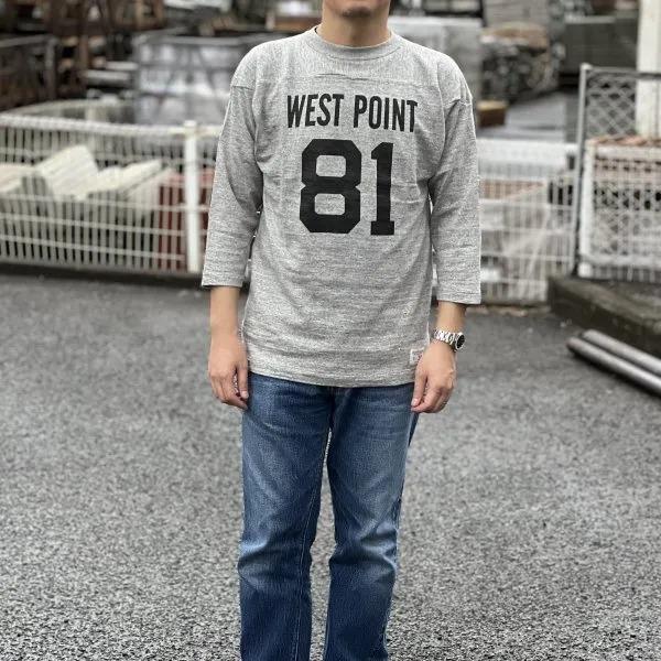 ネコポス送料200円 ウエアハウス 4063 7分袖フットボールTシャツ WEST