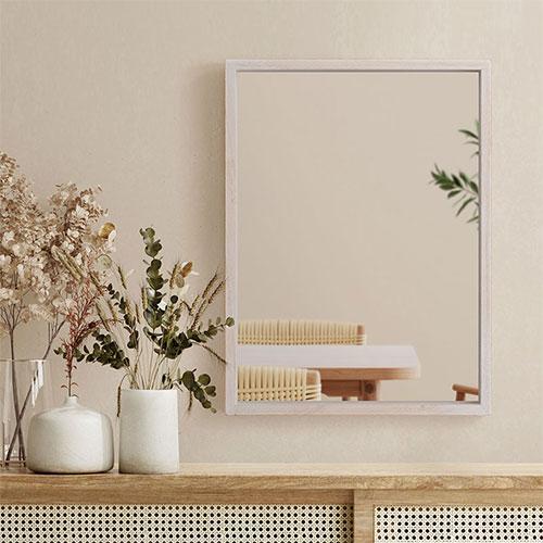 ぼん家具 玄関鏡 壁掛け鏡 ミラー 壁掛け 角型 木製 姿見 アンティーク