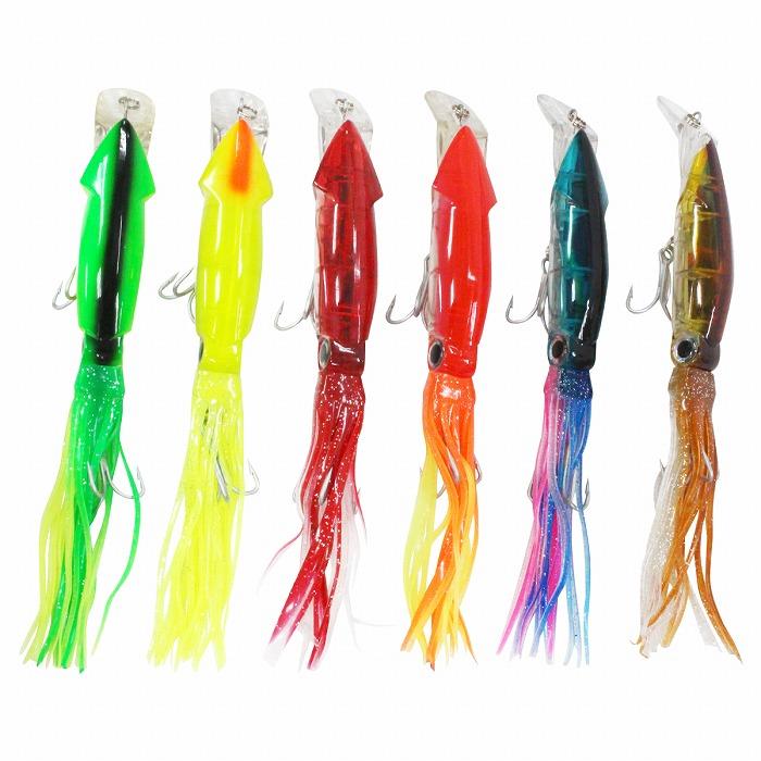 6個セット】イカ型ルアー 20cm/200mm 40g ルアーセット ビッグベイト