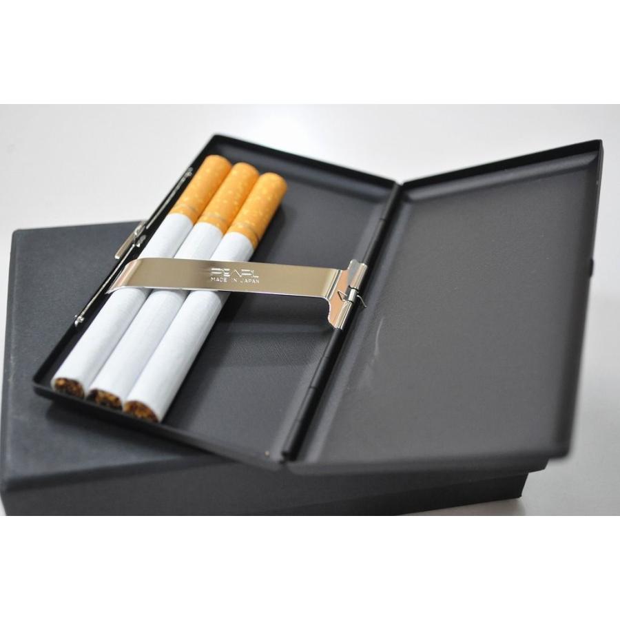 Pearl 超薄型 メタルシガレットケース マッドブラック リリースリム