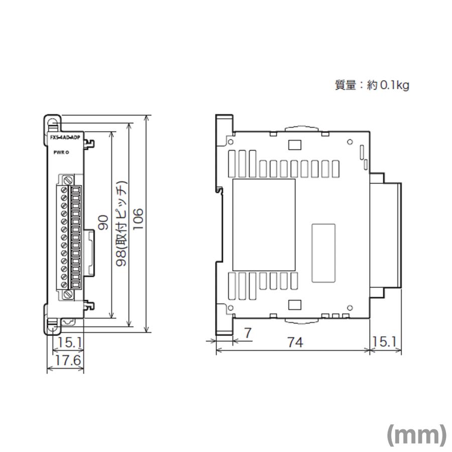 三菱電機（MITSUBISHI ELECTRIC） FX5-4AD-ADP FX5拡張アダプタ (4ch