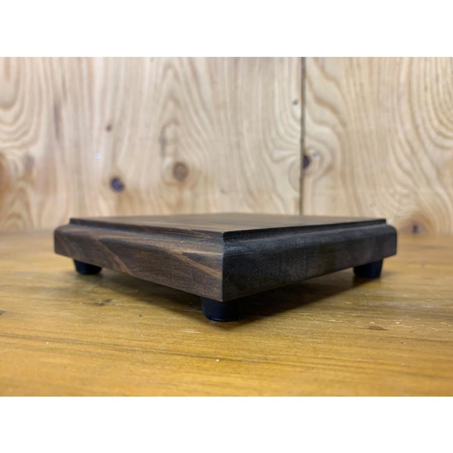 台座 飾り台 ダークブラウン 13×13×3cm フィギュア ディスプレイ 木製