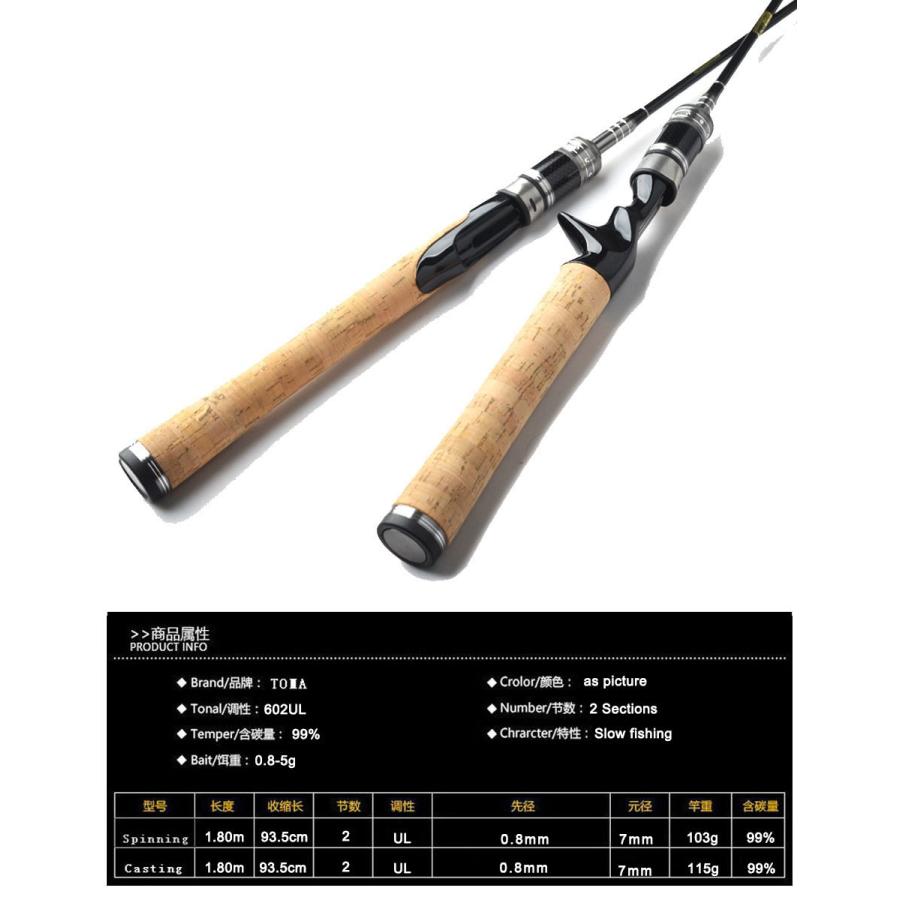 スピニング キャスティング カーボンロッド 602UL トラウトロッド