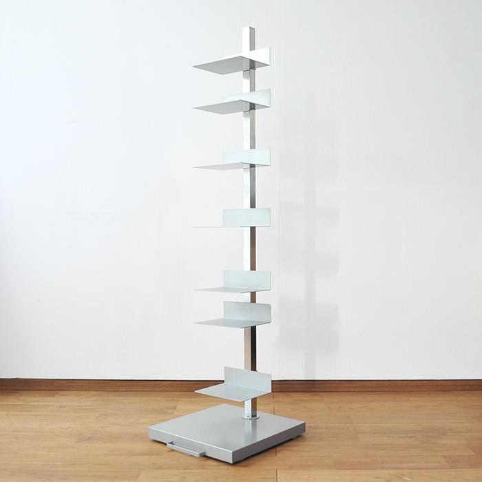 足立製作所 ブックタワー【 8段 】シルバー 本棚 マガジンラック