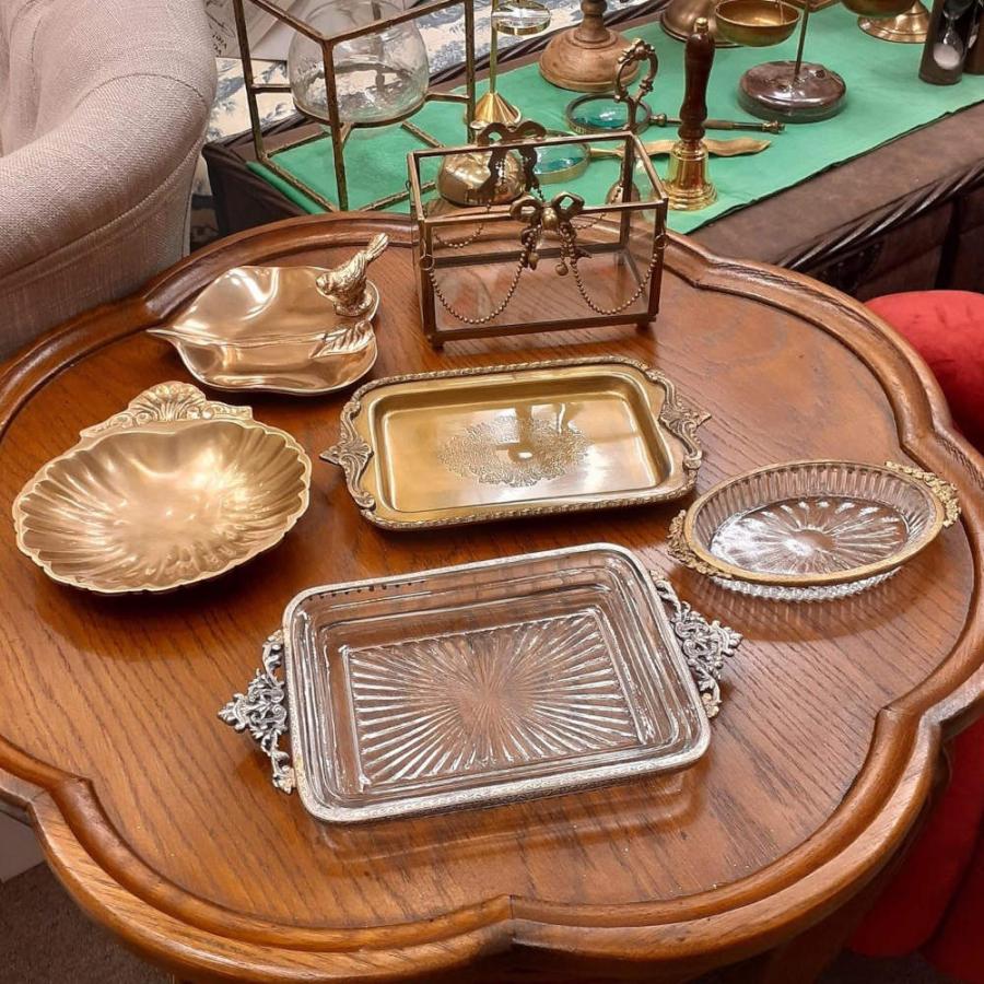 トレイ シェル型トレイ おしゃれ 真鍮製 プレート アンティーク風