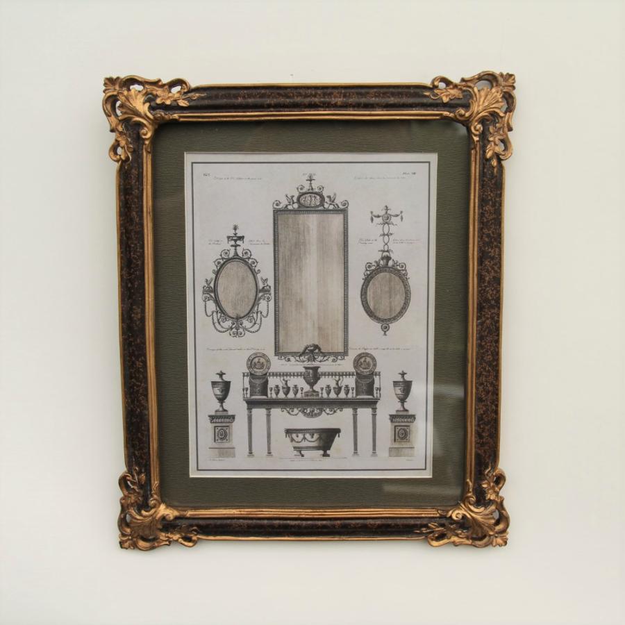 壁飾り 絵画 オシャレ 長方形 インテリア額 イタリア調 コンソール