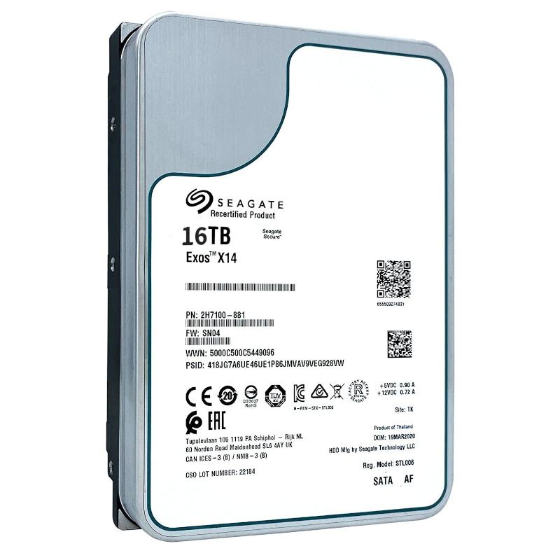 Exos Seagate X16 SATA 512E CMR 内蔵ハードディスク 3.5