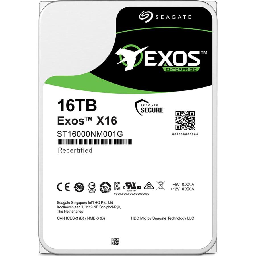 Exos Seagate X16 SATA 512E CMR 内蔵ハードディスク 3.5