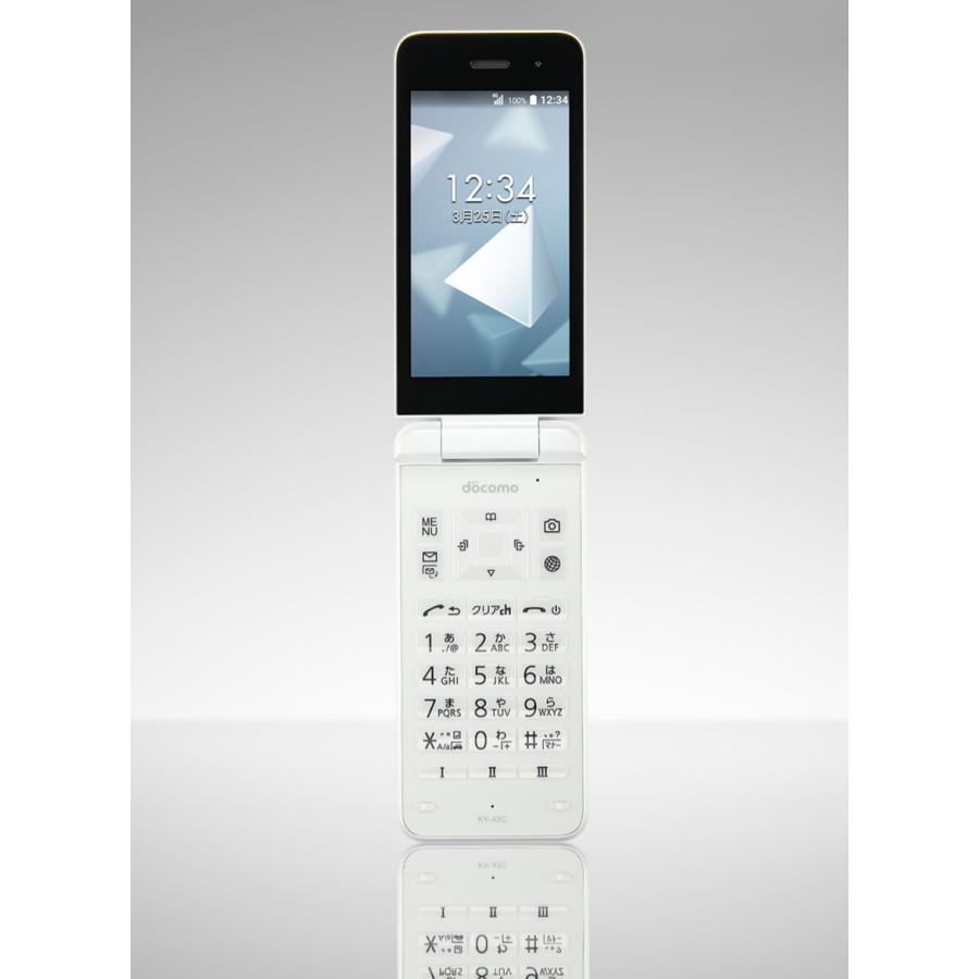 DIGNO KY-42C ケータイ [ホワイト] ガラホ 未使用品 白ロム : アキモバ