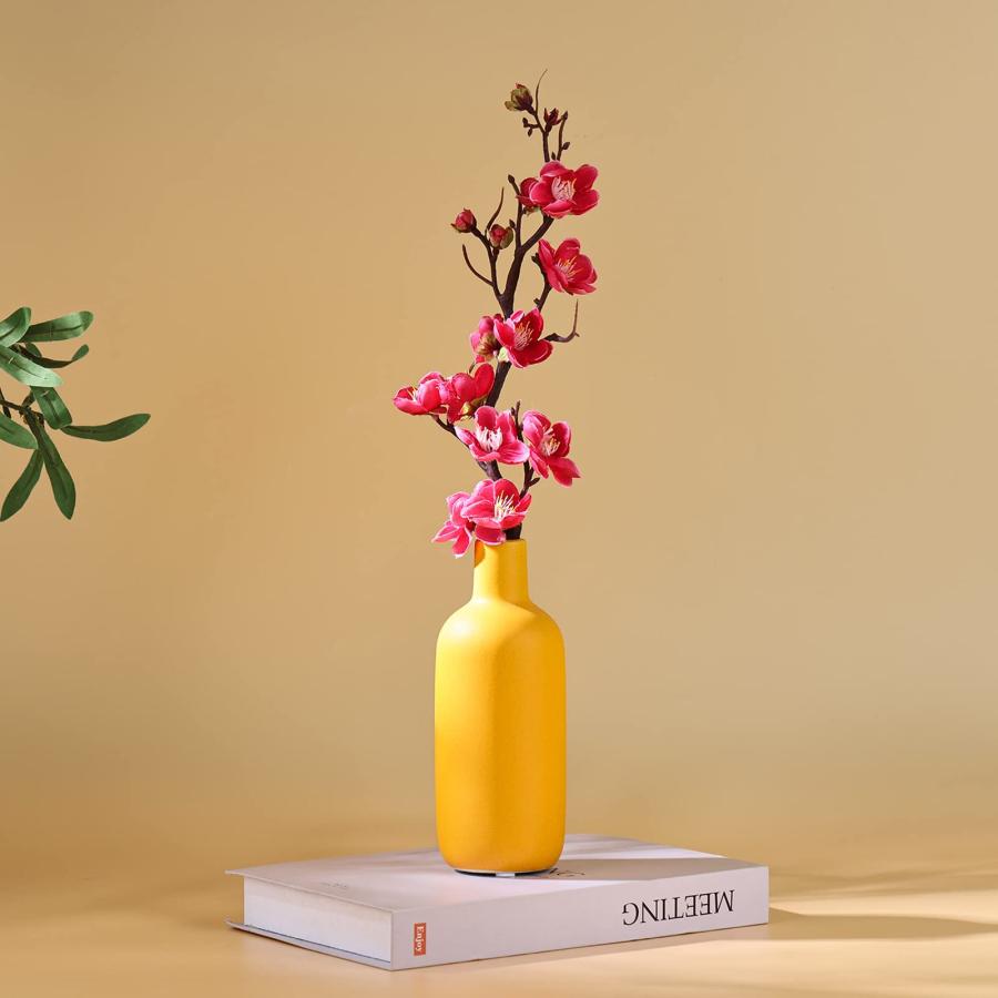 並行輸入品】陶器 花瓶 3点セット オレンジ 青 黄色 花器 Cute Vase