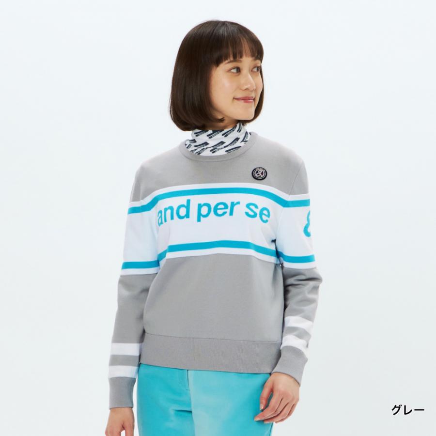 and per se（アンパスィ） レディース ゴルフウェア 長袖セーター 秋