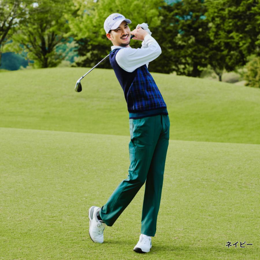 TIGORA（ティゴラ） ゴルフウェア ベスト 秋 冬 チェック柄