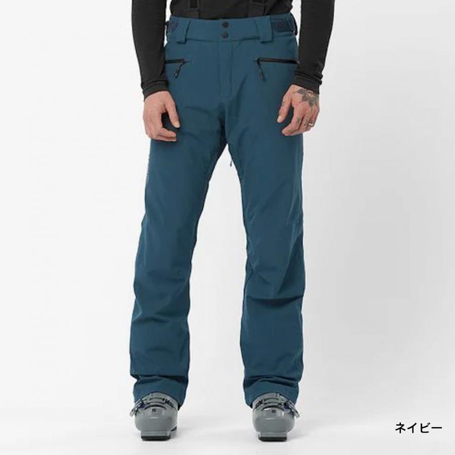 SALOMON 総柄 ターコイズ 刺繍ロゴ スキーウェア パンツ SALOMON