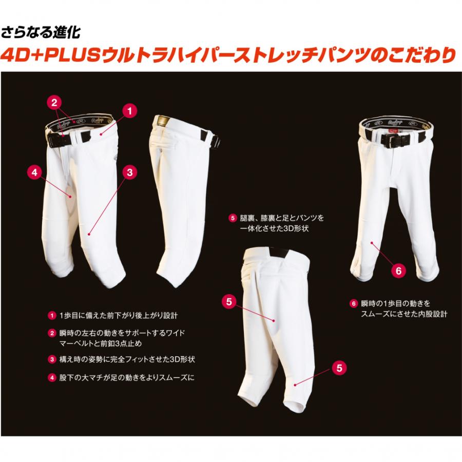 Rawlings（ローリングス） メンズ 野球 練習用パンツ 4D+PLUS ウルトラ