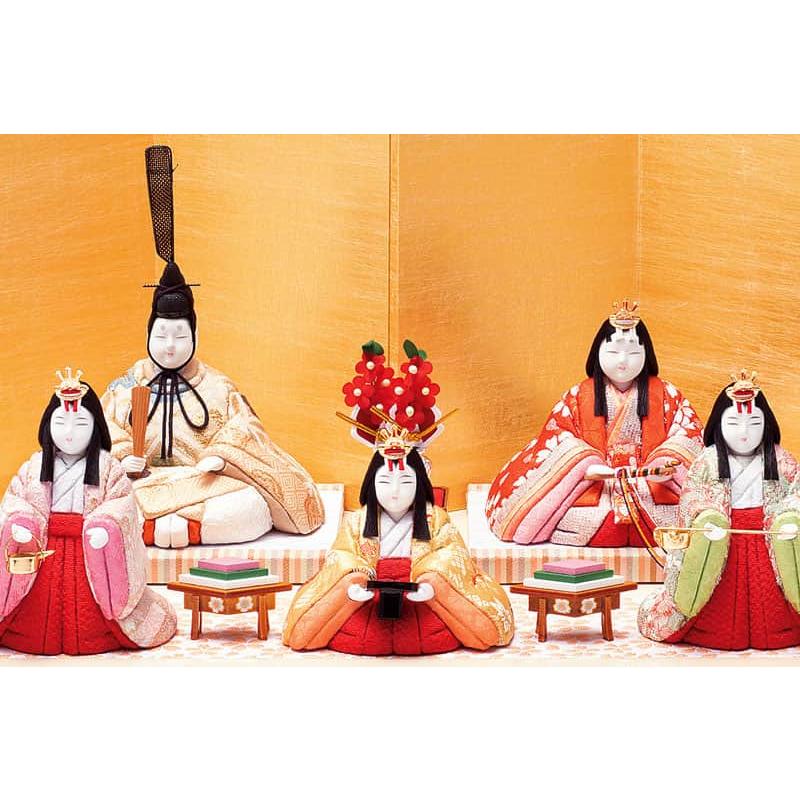 雛人形 真多呂 コンパクト ひな人形 雛 木目込人形飾り 平飾り 五人