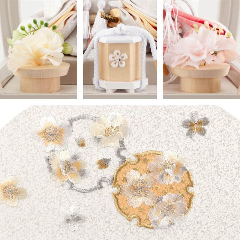 雛人形 コンパクト ひな人形 雛 ケース飾り 親王飾り 刺繍バック