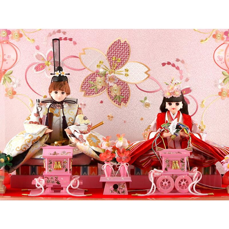 久月 雛人形 リカちゃん ひな人形 ケース飾り 親王飾り シリアル入