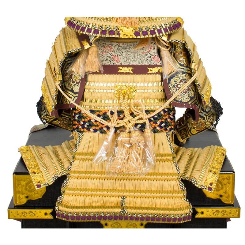 五月人形 鎧平飾り 鎧飾り 平安光雲作 京製 大鎧 金箔押小札 正絹 山吹