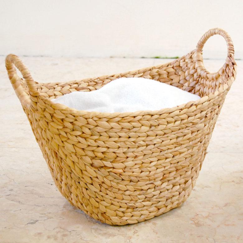 かごバスケット ウォーターヒヤシンスで編まれたふんわりバスケット