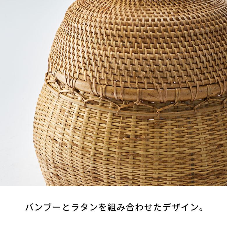 バスケット かご バンブー 竹 深型 壺 つぼ 収納 オブジェ ドライ