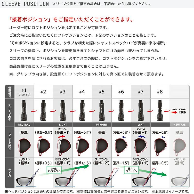 TOUR B カスタム ブリヂストン ドライバー用スリーブ付きシャフト Fire