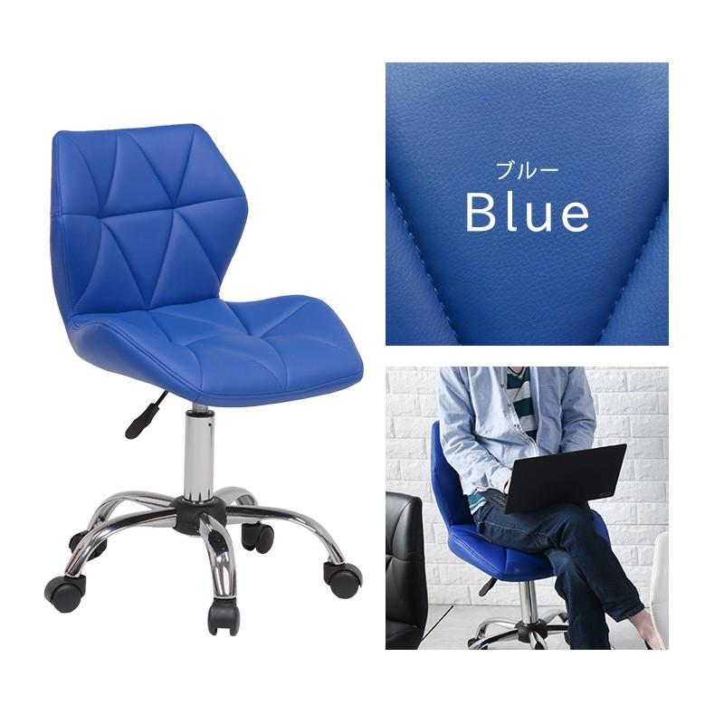 HAGiHARA（萩原） オフィスチェアー肘無 【レッド】赤 レザー張り 5色