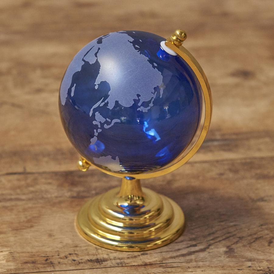 地球儀 ガラス細工 ブルー ライトパープル おしゃれ インテリア ガラス