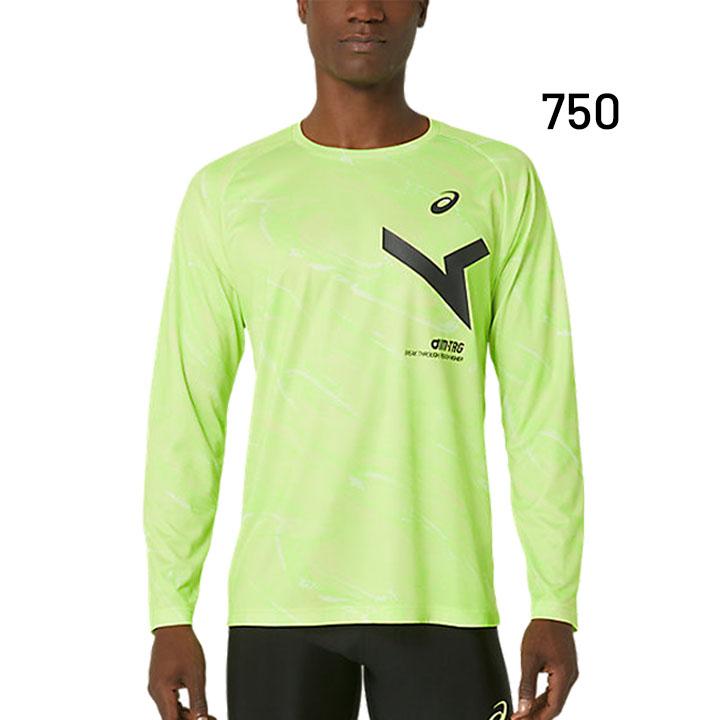 ASICS（アシックス） メンズ asics A-I-M ドライ 長袖 Tシャツ 総柄