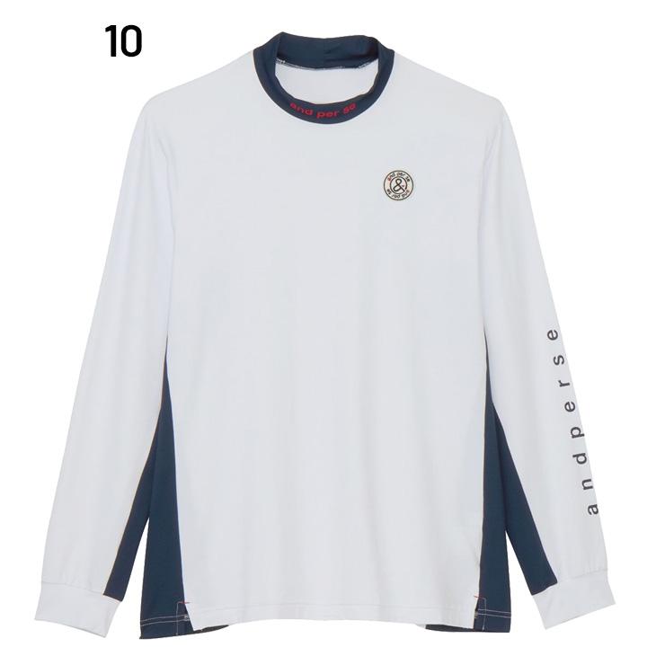 and per se（アンパスィ） 長袖 モックネックシャツ メンズ ゴルフ