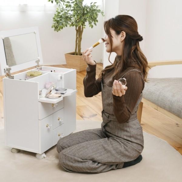 JK-PLAN（ジェイケイ・プラン） コスメワゴン キャスター付き 完成品