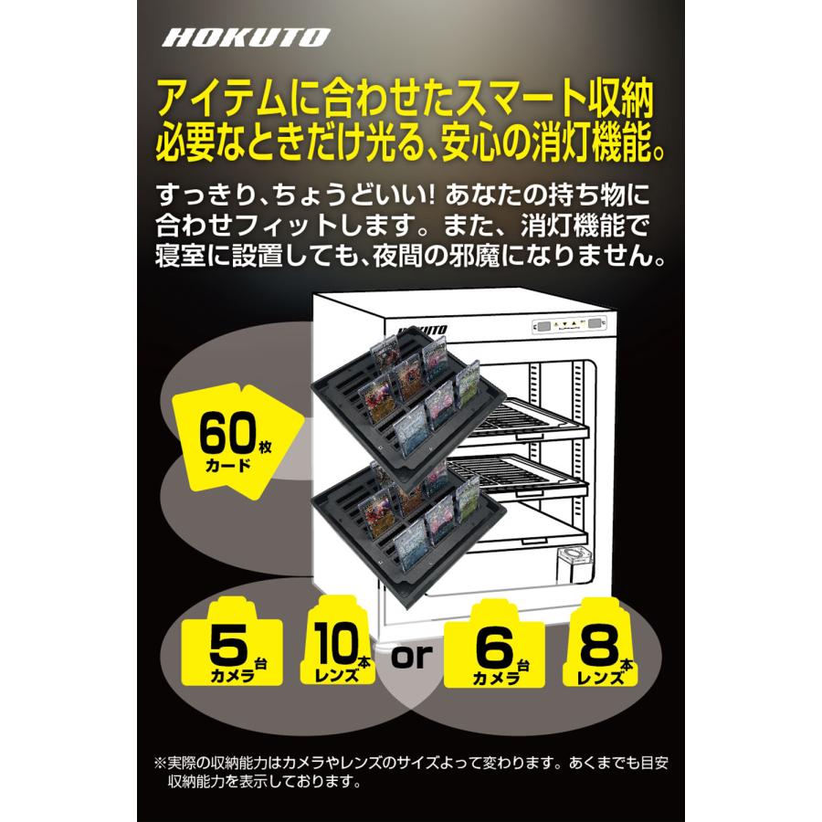 HOKUTO 爆買 防湿庫・ドライボックス HV-88ED 全自動除湿 5年保証 送料