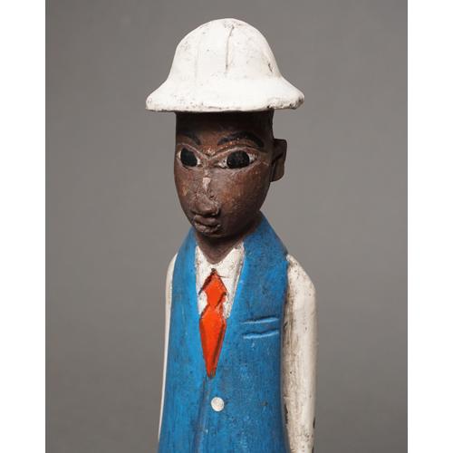アフリカ コートジボワール コロン人形 Lサイズ No.30 水色のビジネス