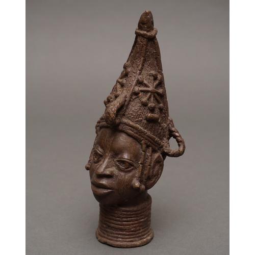 アフリカ ナイジェリア ベニン王国 真鍮像 王母の頭像 彫刻 アフリカン
