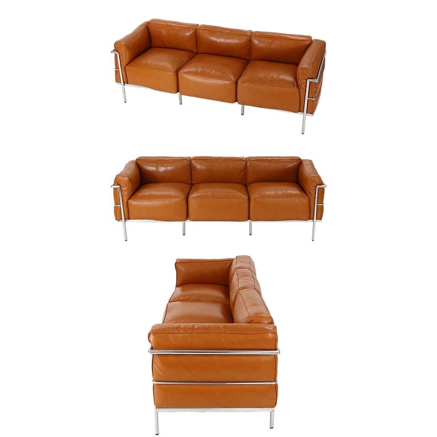 コルビジェデザイン LC3 COMFORT 3P キャメル 3人掛け トリプルソファ