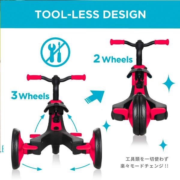DADWAY GLOBBER エクスプローラー トライク4in1（レッド）1台で4つの