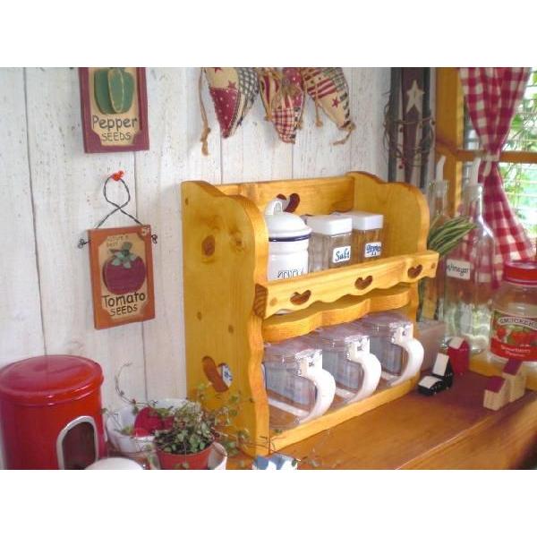 調味料ラック キッチン 収納 カントリー かわいい ハート スパイス