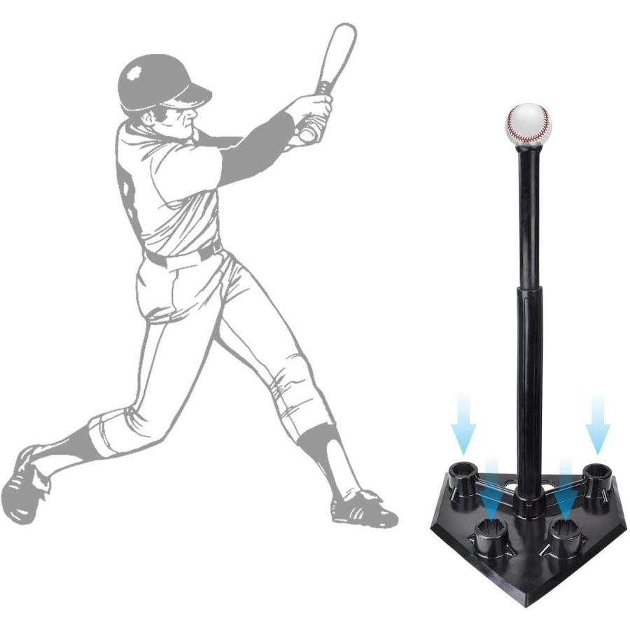 バッティングティー 野球 ティースタンド 約47〜100cm高さ調整 五つの