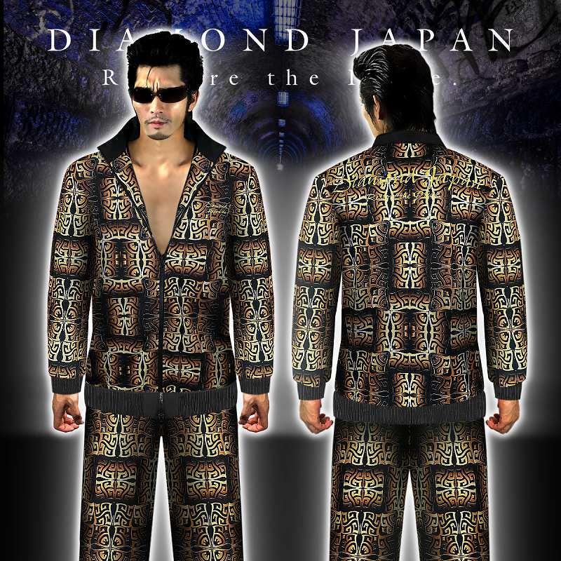 グレカ模様 黒 金 長袖 セットアップ ジャージ 服 DIAMOND JAPAN dj