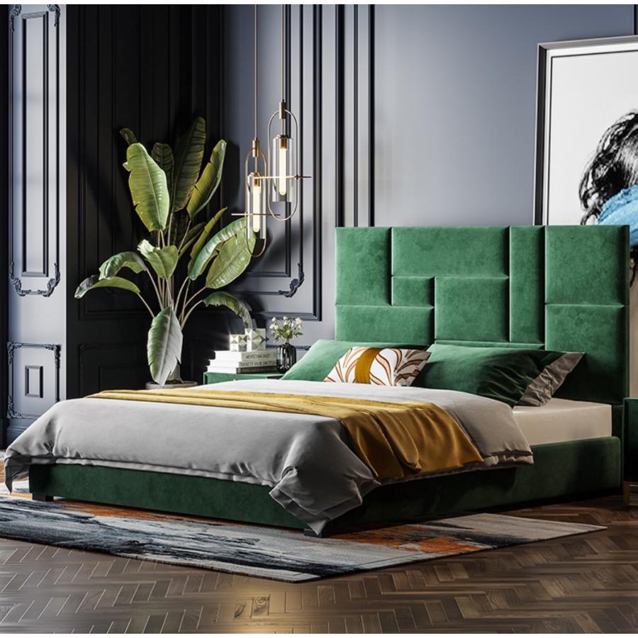 DXラグジュアリーベッド キングサイズ ベルベット デザイナーズ家具