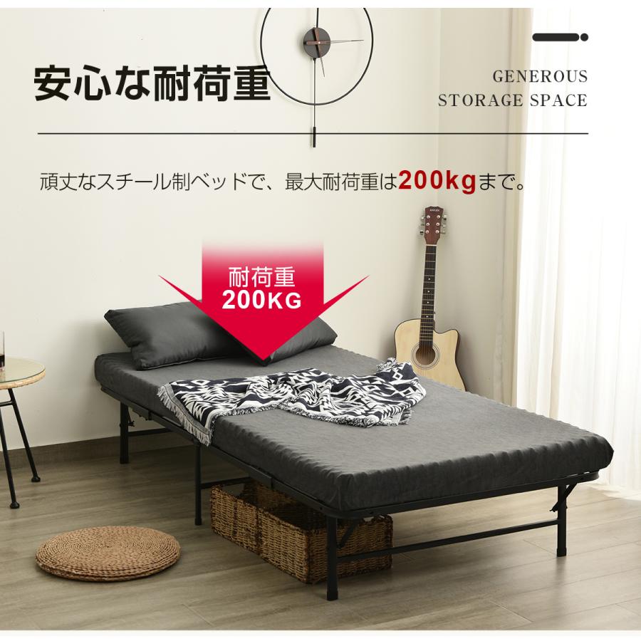 BTM パイプベッド 折りたたみ ベッド ベッドフレーム シングル 軽量